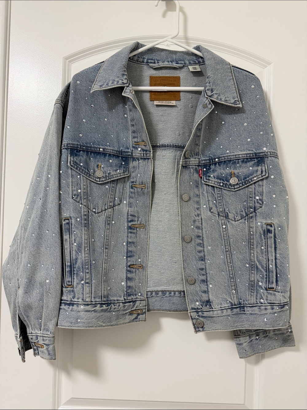 Levi's Light Blue Denim Jacket with Rhinestones